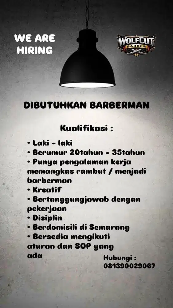 DIBUTUHKAN BARBERMAN