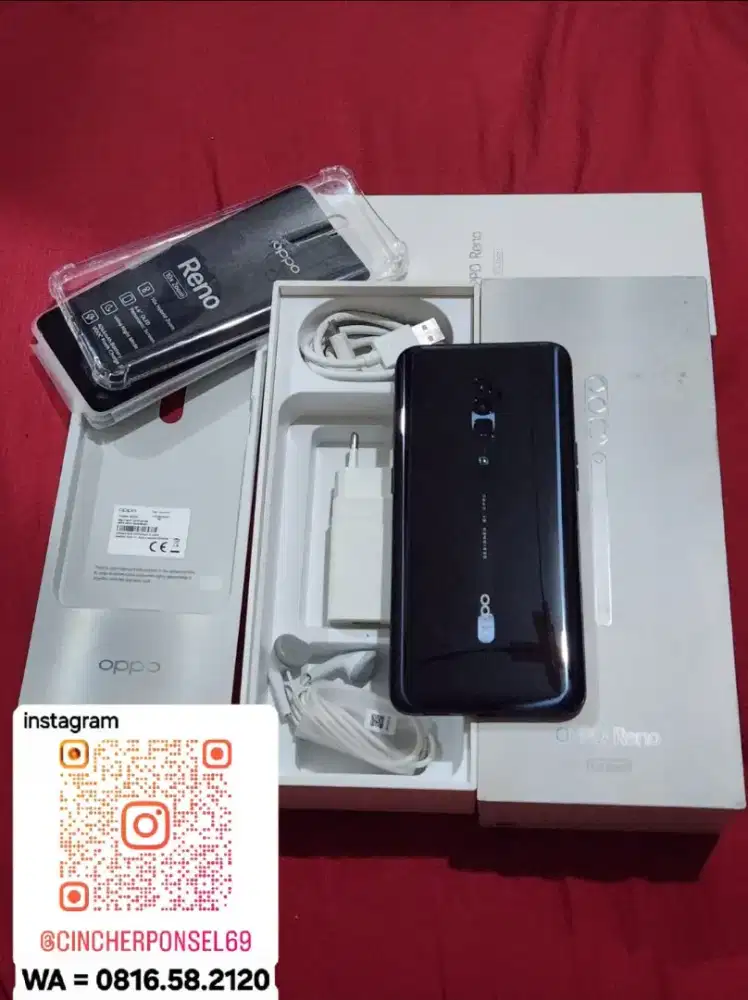 Jual hp tangan pertama OPPO RENO 10X ZOOM 8/256 istmw  fulset ORIGINAL