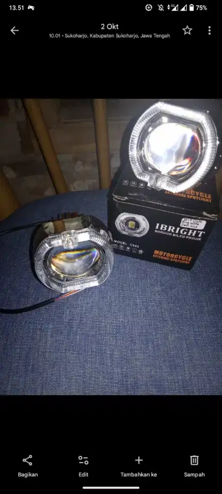 Lampu depan Biled 2.5 inc