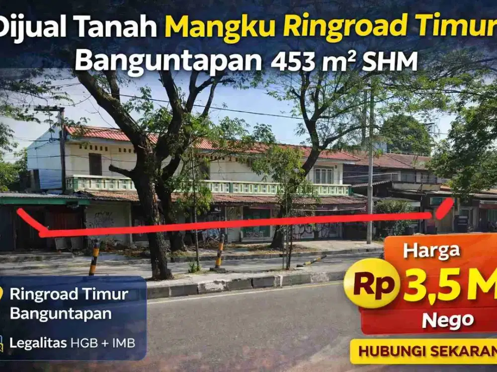 Tanah Mangku Ringroad Timur Banguntapan 453 m² SHM