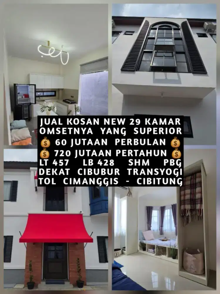 JUAL KOST KOSAN DEKAT PINTU TOL CIMANGGIS CIBITUNG TRANSYOGI CIBUBUR
