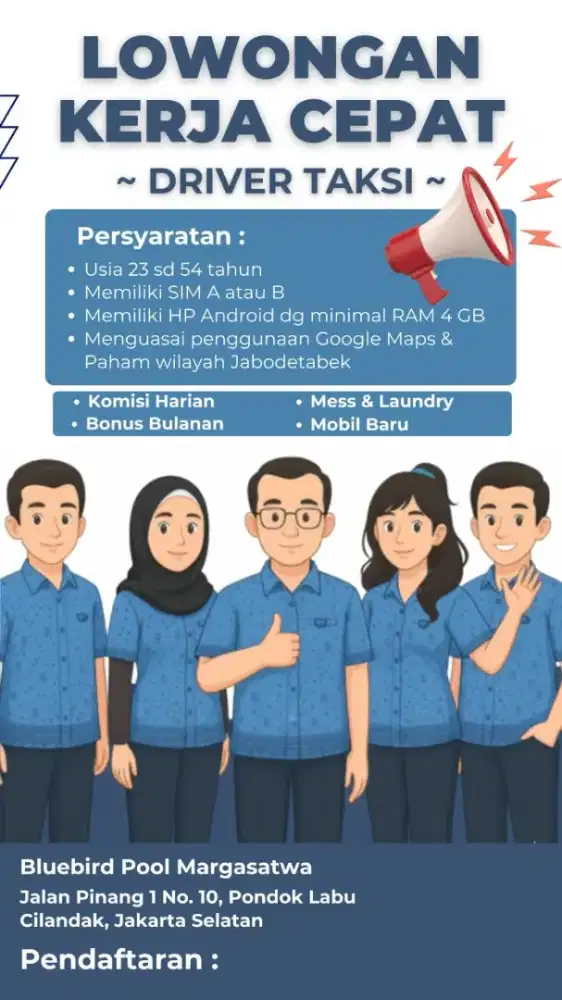 Lowongan Driver/Pengemudi Taksi