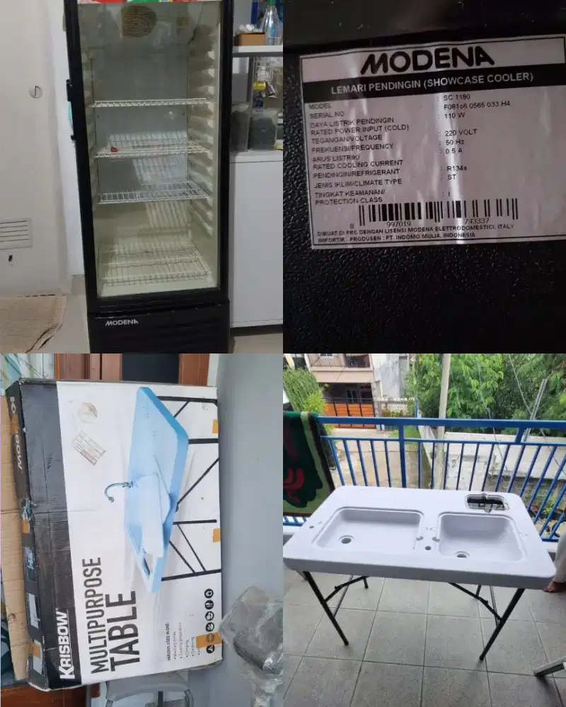 SHOWCASE COOLER Modena dan Meja Westafel Krisbow (NET) BACA DESC