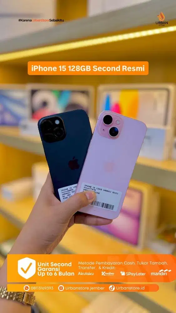 IPHONE 15 128GB SECOND RESMI