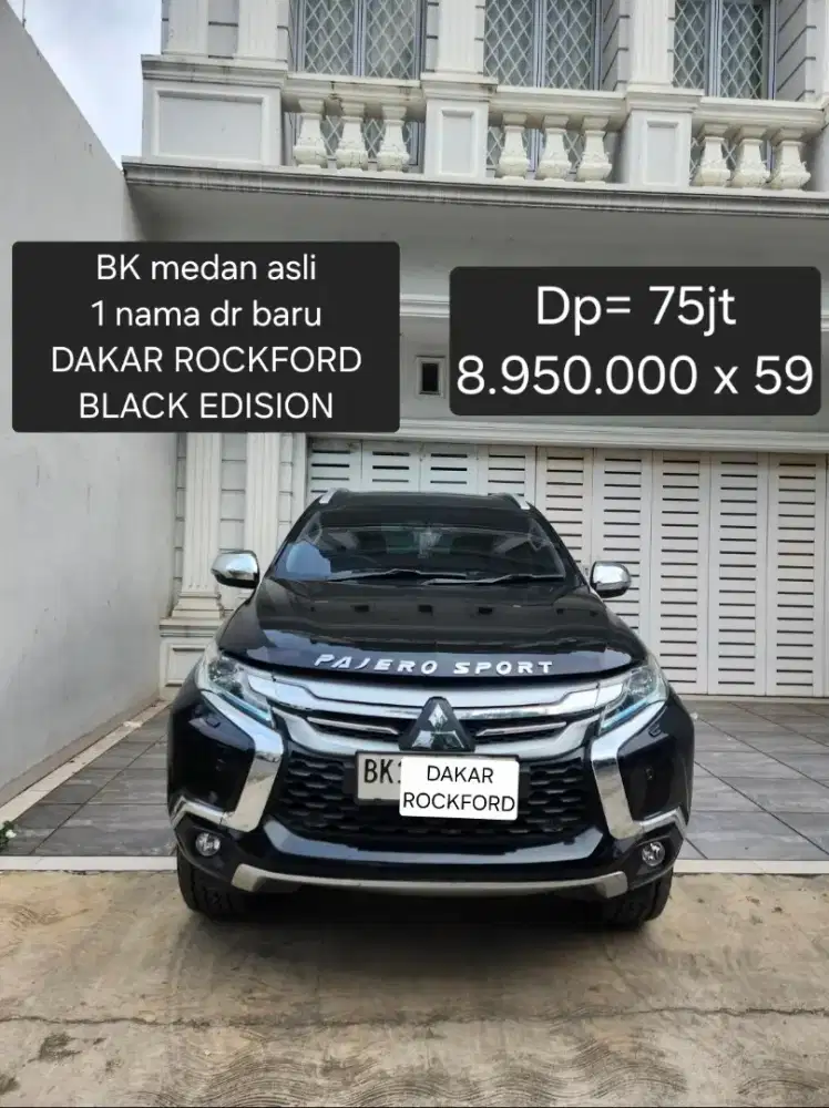 Dp 75jt Pajero Sport Dakar Rockford black edision 2018 pemakaian 2019