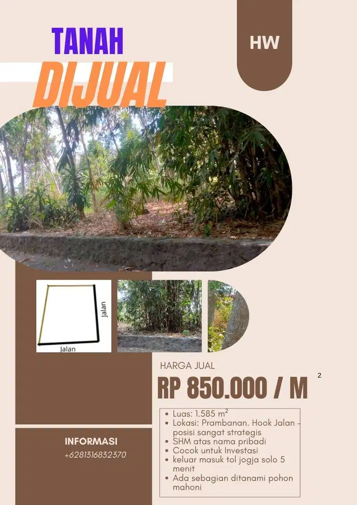 Tanah Dijual di Prambanan, Lokasi Strategis