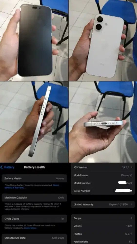 iPhone 16basic 256/White