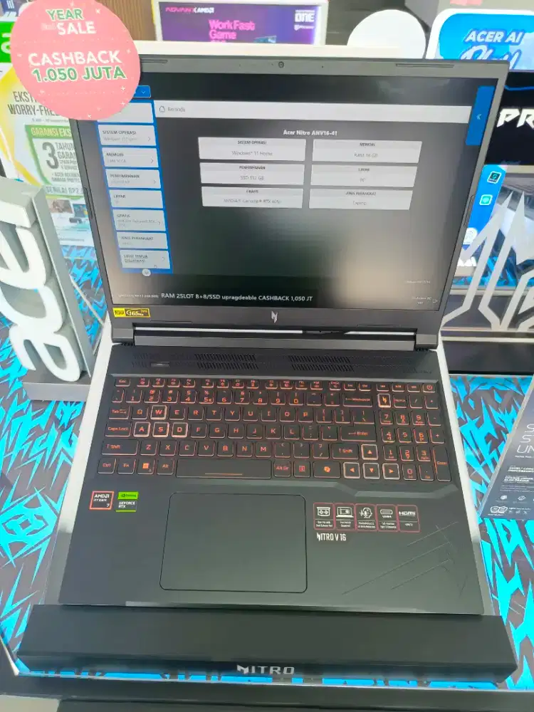 Kredit laptop gaming Acer nitro ANV16-41 tanpa DP dan ADM