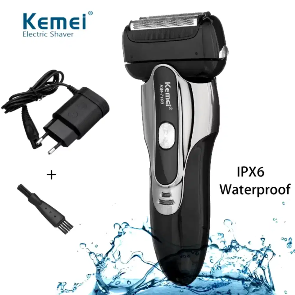 Kemei KM-7100 Alat Cukur Elektrik Waterproof IPX6