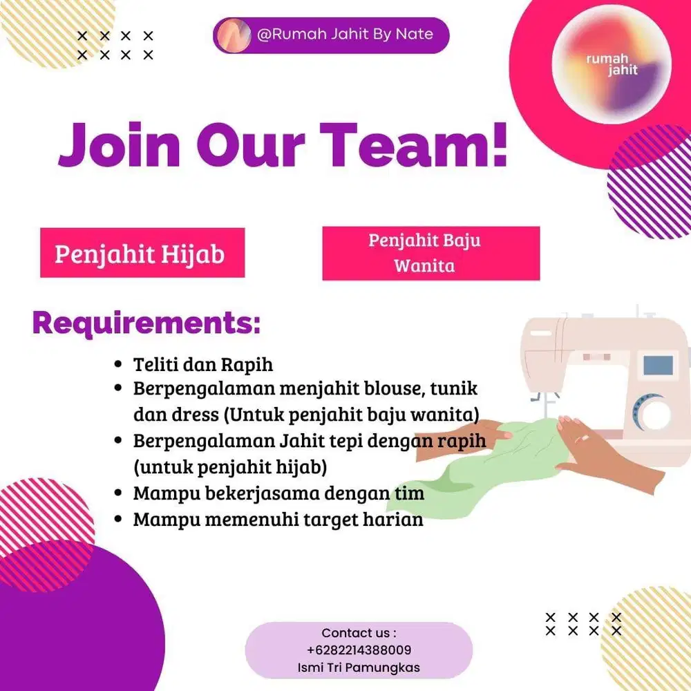 Loker Penjahit baju wanita satuan