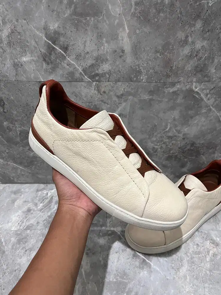 Sepatu Zegna Original Slip on casual sneaker prelov no louis gucci lv