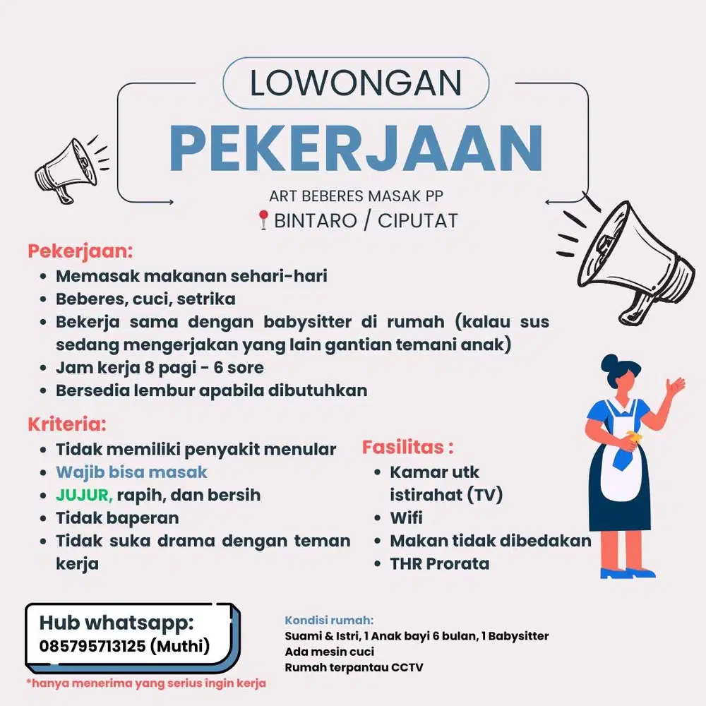 LOKER ART PP BEBERES MASAK - Ciputat