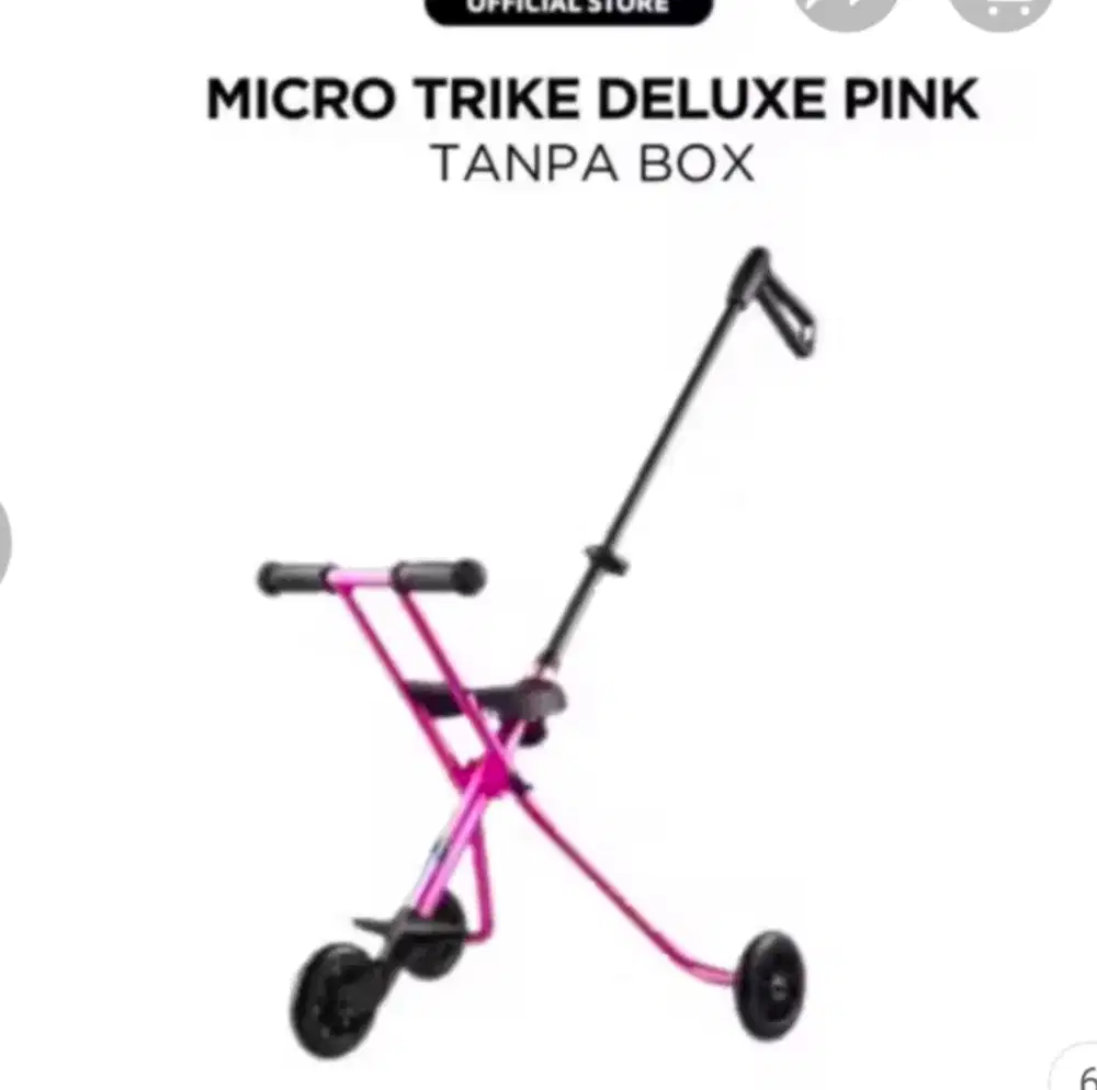 jual stroller roda 3 merk micro trike dulex pink