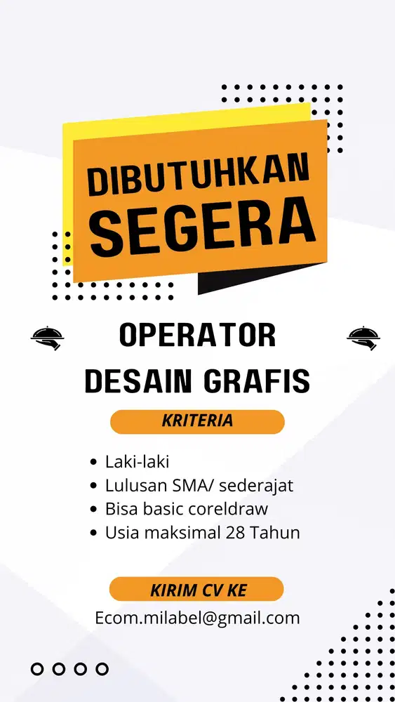DIBUTUHKAN SEGERA OPERATOR DESAIN GRAFIS PERCETAKAN