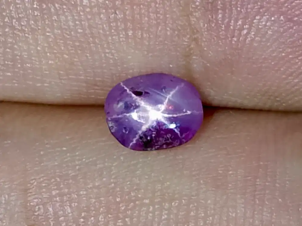 Natural Purple Star Sapphire 
1.30 Ct • Unheated • 6 Rays Flashing
