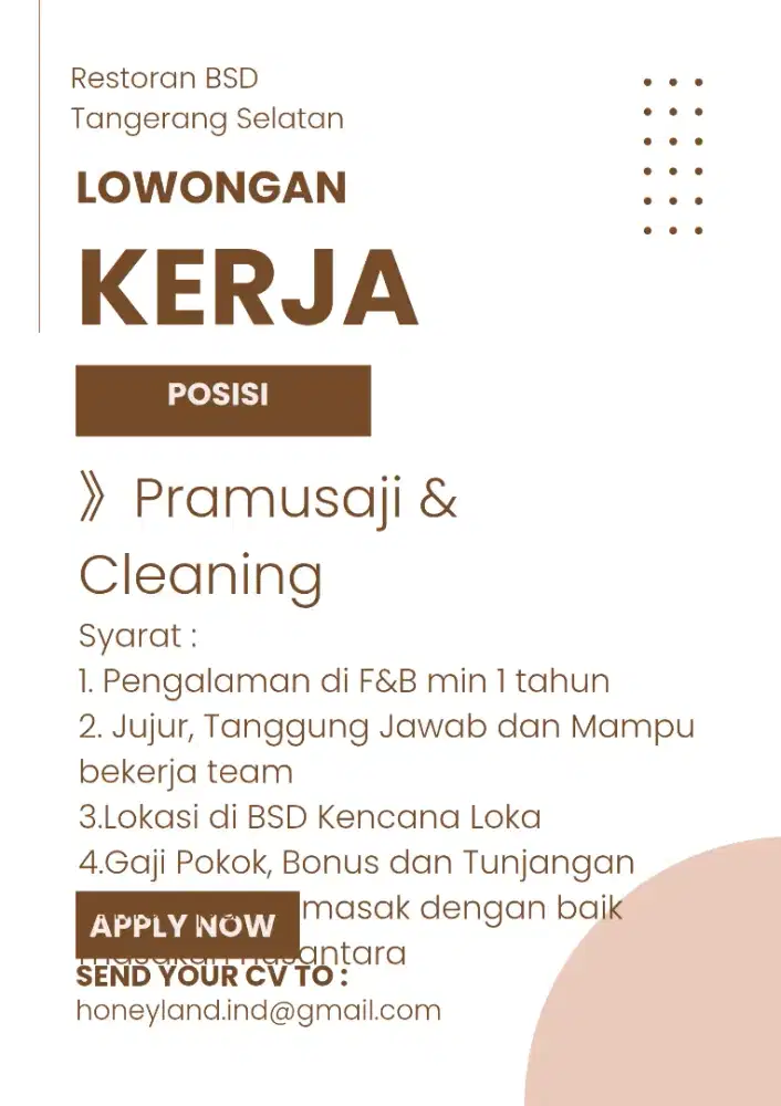 Pramusaji dan Cleaning