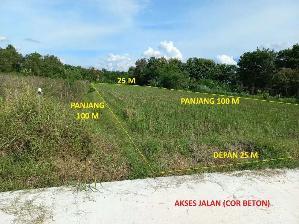 Tanah Strategis 2507 m² Sleman dekat Tol Trihanggo-UGM-UII (Investasi)