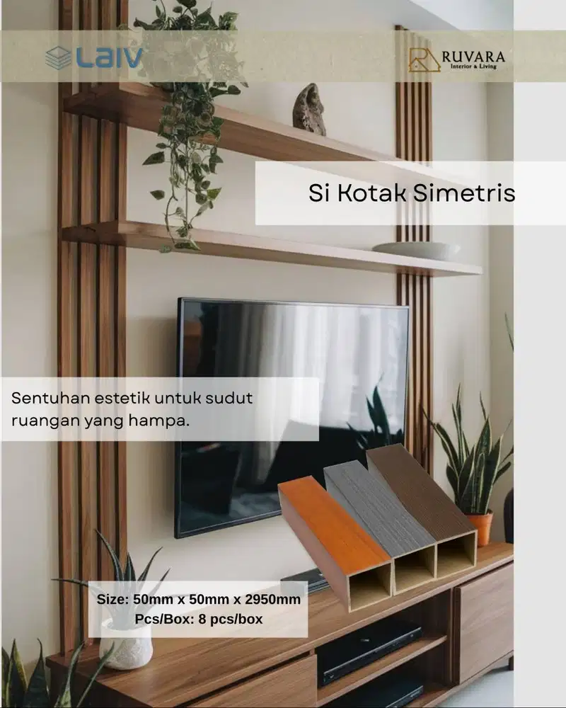 Partisi PVC 50x50mm Panjang 295cm | Hollow Dekoratif Interior