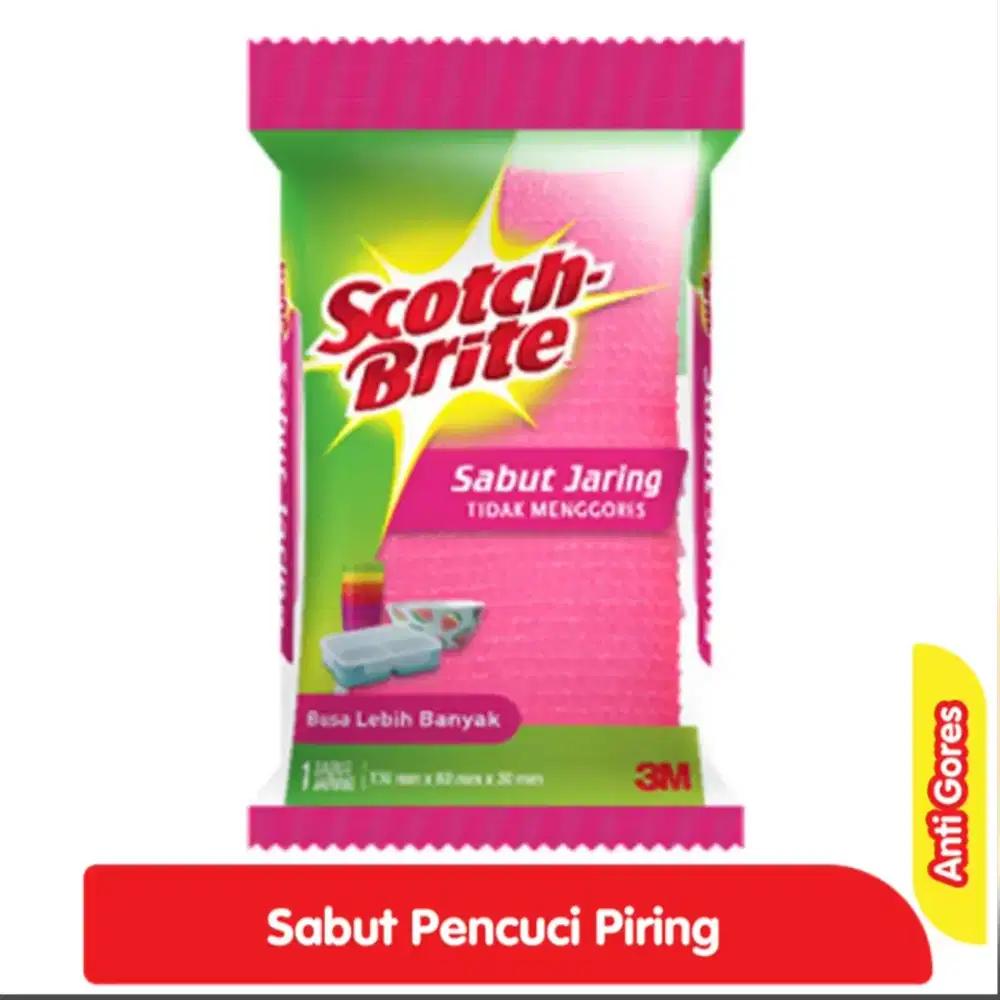 Scotch-Brite Sabut Cuci Piring Jaring Anti Gores