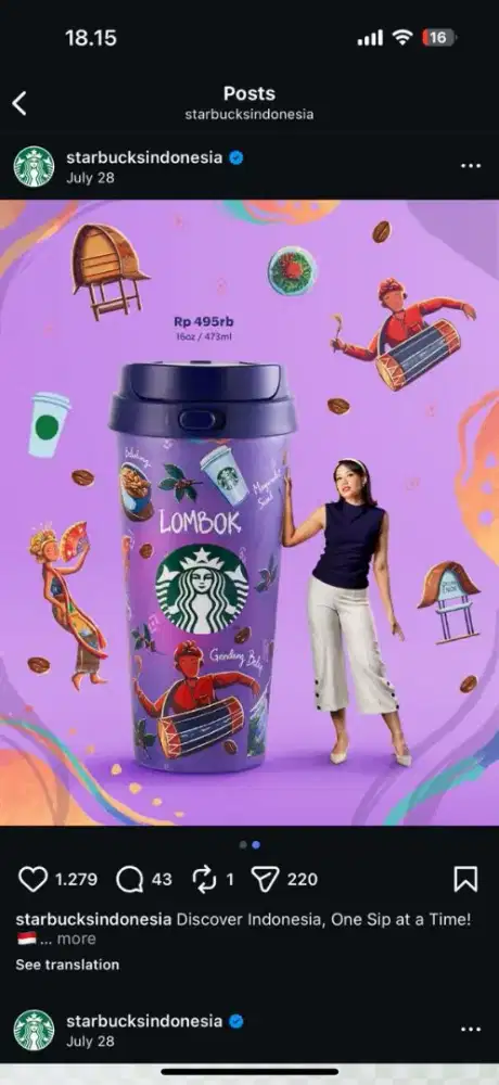 Tumbler Starbuck Baru bukan bekas