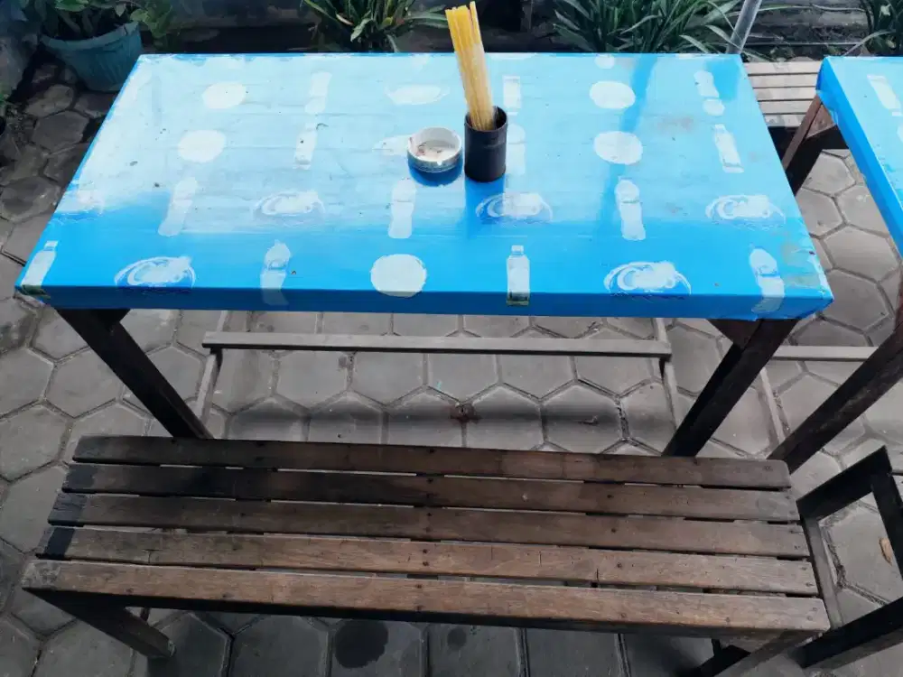 MEJA 1 DAN KURSI 2 (BUKA USAHA WARUNG 1 SET MEJA KURSI KAYU)