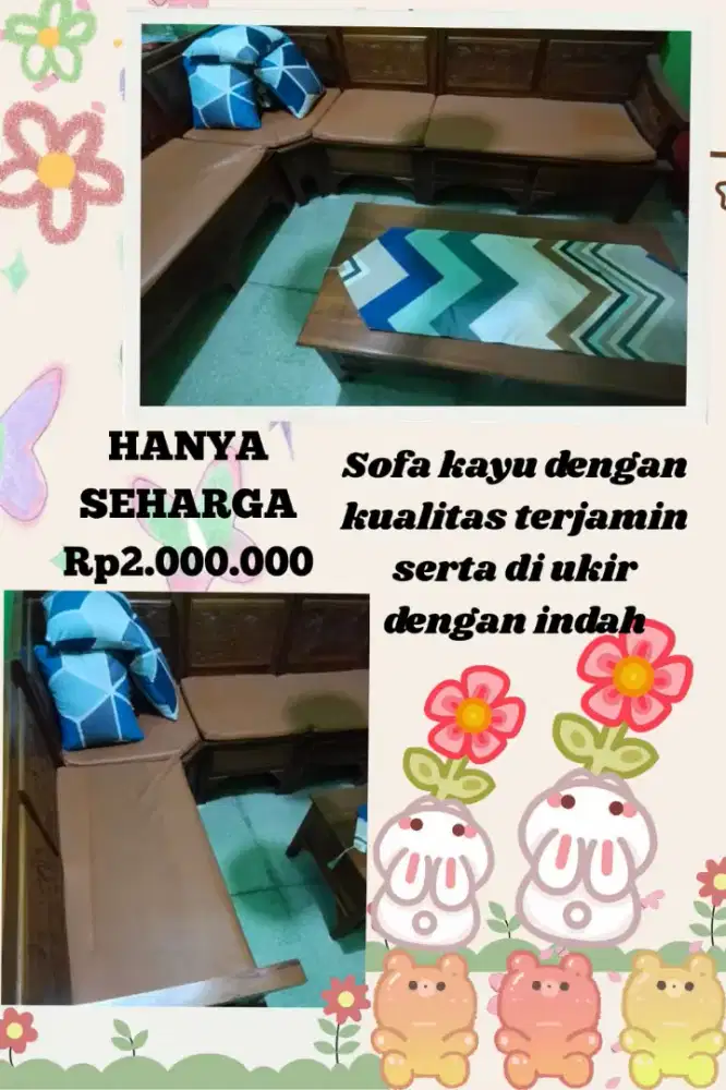 Meja tamu kayu jati