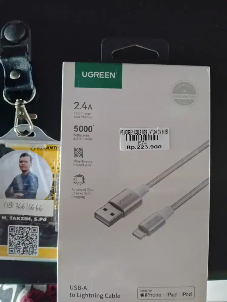 PT.UGREEN CABLE USB-L NYLON 2M 60158 ATLANTIS DAHSYAT