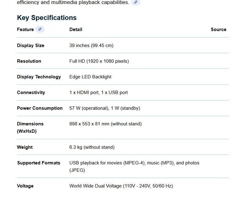 TV TELEVISI LED SHARP AQUOS 39 INCH IN (SECOND)