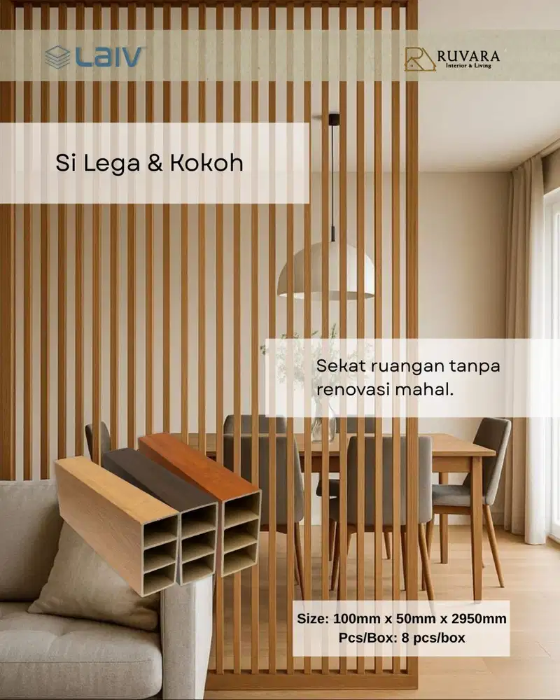 Panel Sekat Ruangan PVC 100x50cm | Partisi Interior Minimalis