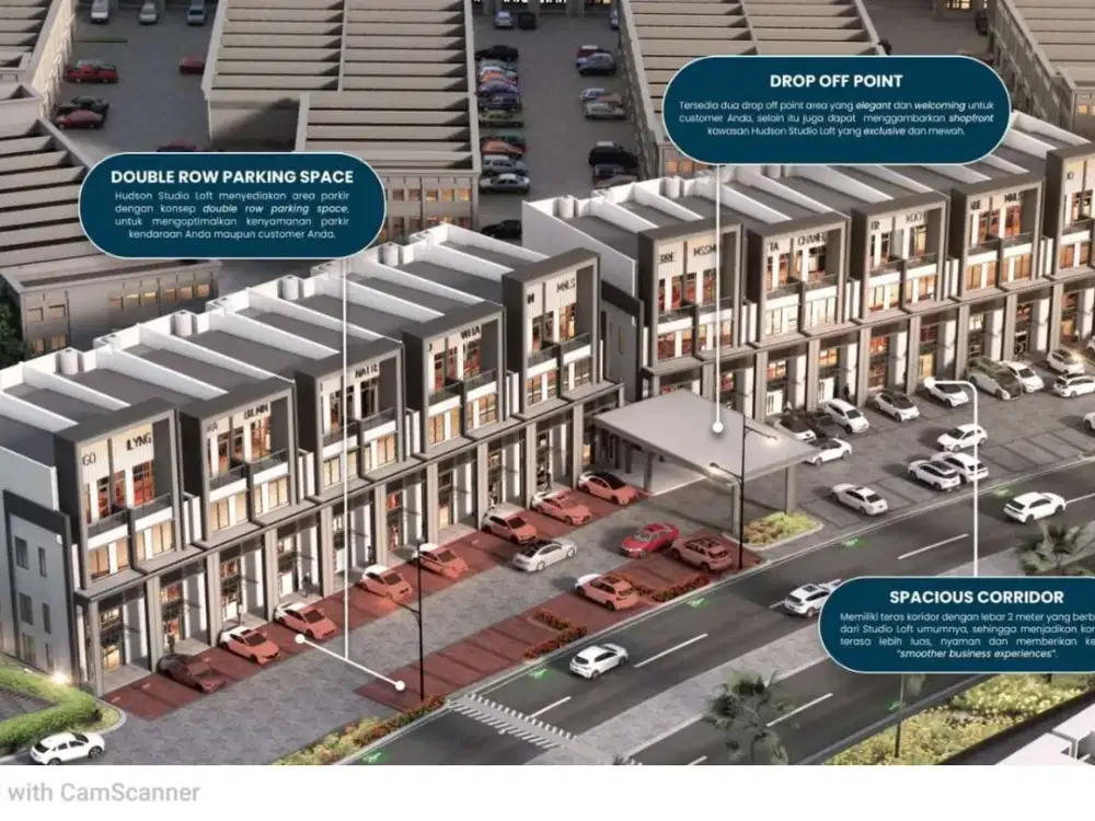 Jual Ruko Siap Pakai Hudson Studio Loft Parkiran Luas