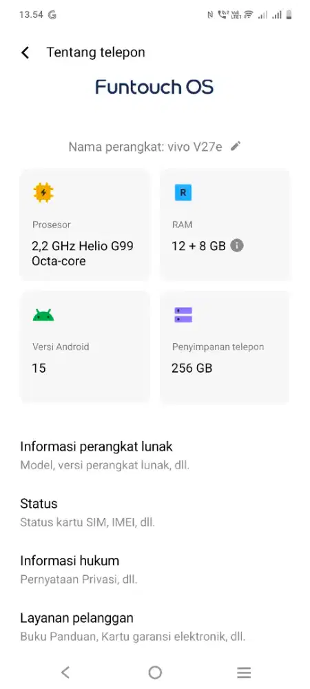 Saya mau jual HP vivo v27e