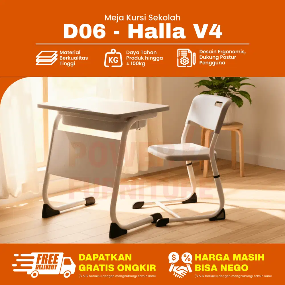 D06 v4 Kursi Sekolah Modern - Meja Kursi Sekolah Modern | Bangku Sekol