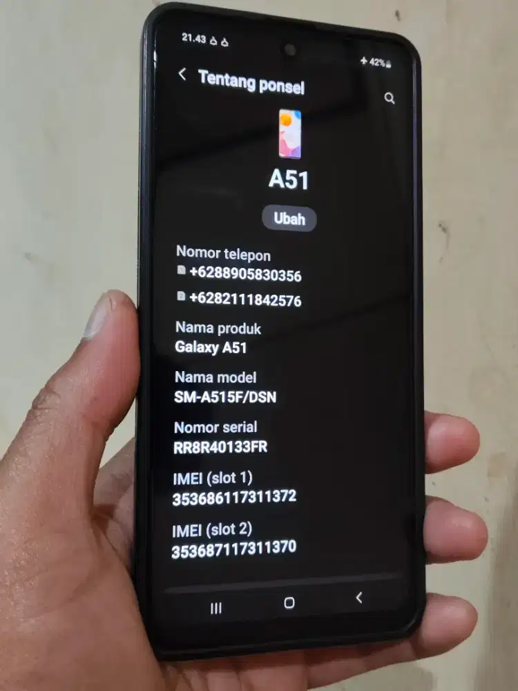 BU Samsung A51 Ram 8/256 GB