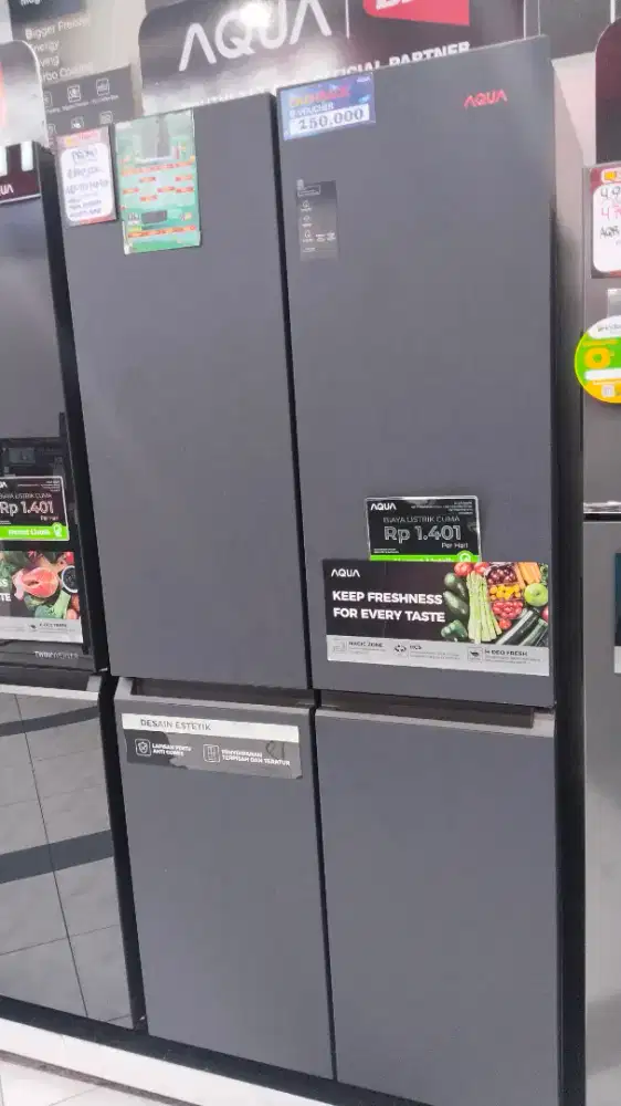 Kulkas Side by Side di Atlanta Mataram lagi ada promo Cashback besar