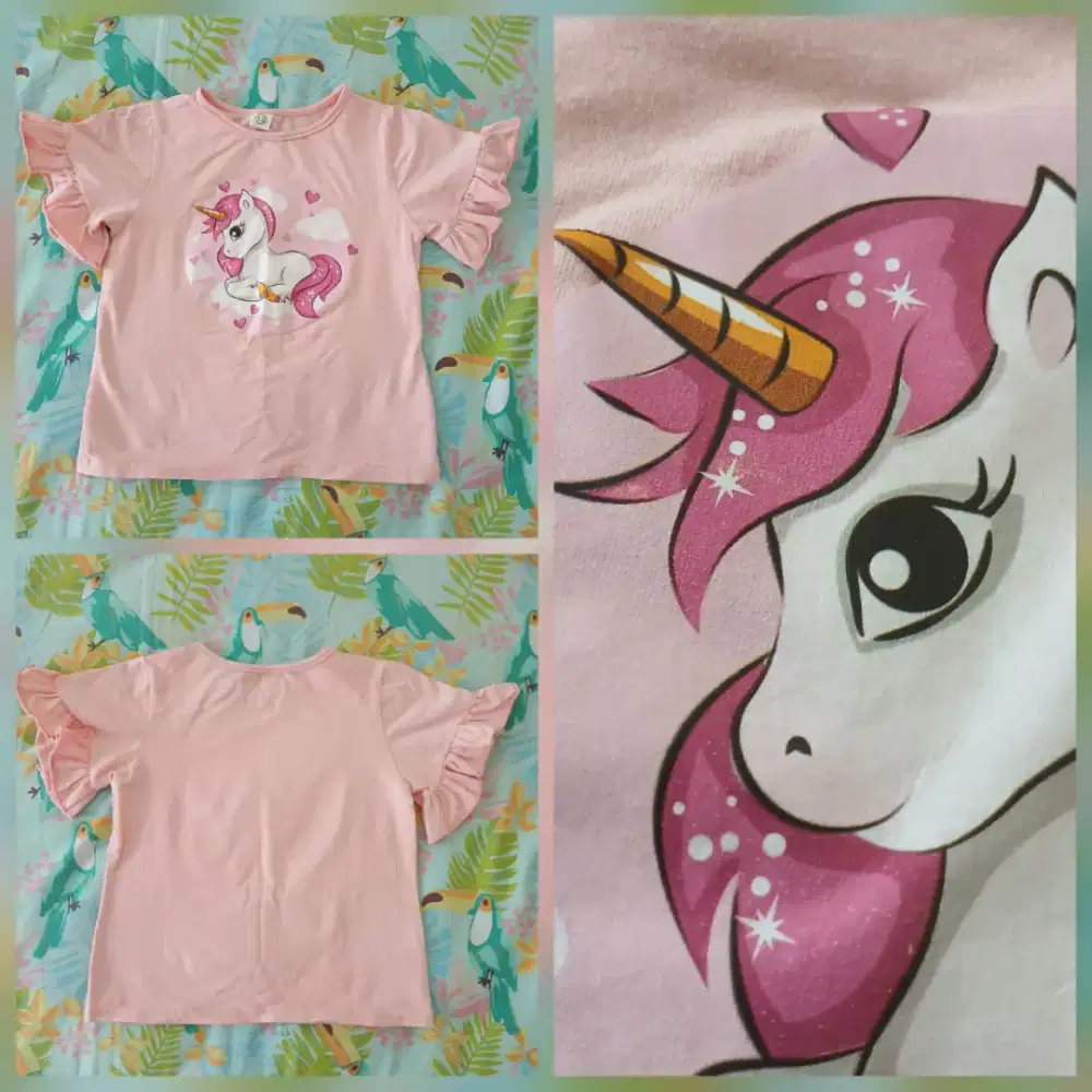 Baju kaos sablon anak perempuan size 13, preloved