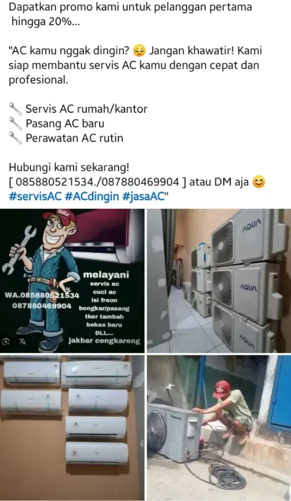 Servis AC. Isi freon