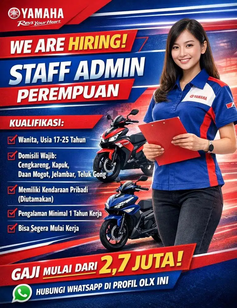 LOKER Staff Admin YAMAHA Butuh Segera
