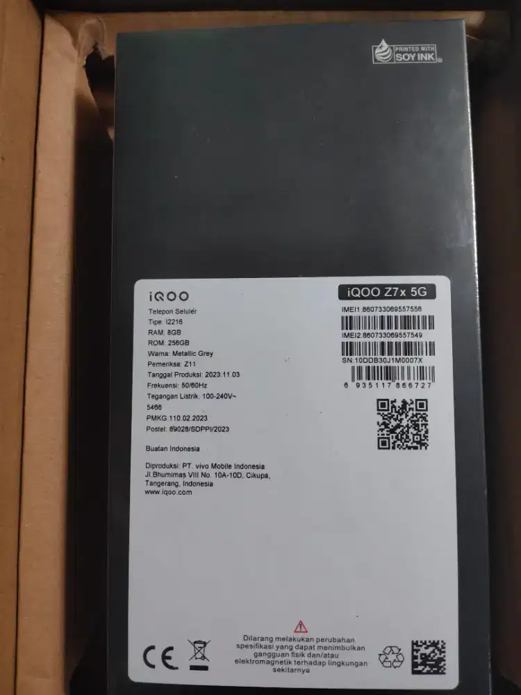 Vivo iqoo z7x  256gb