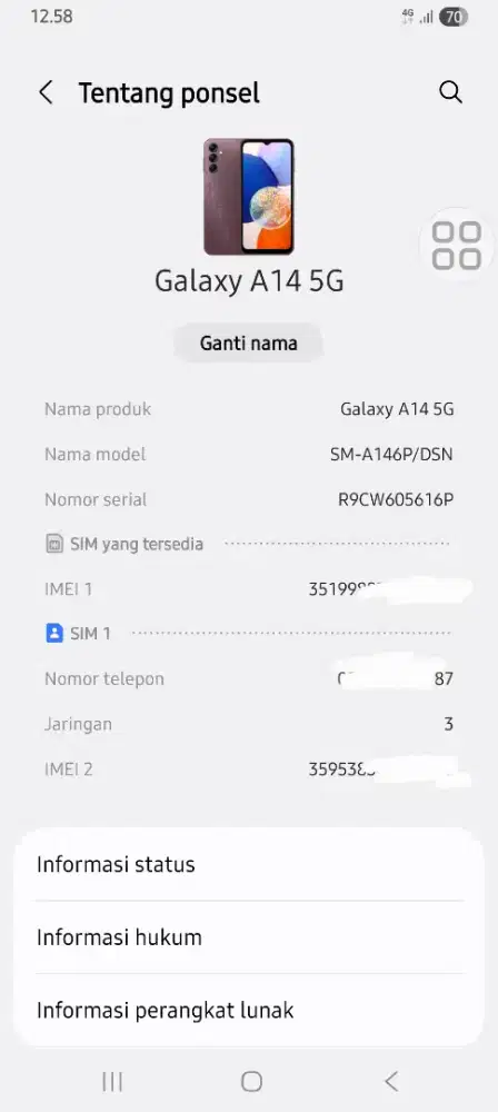 Samsung Galaxy A14 5G Ram 6gb/128gb Black