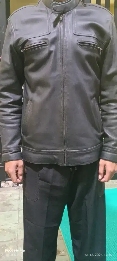 Jaket kulit original clasik modern L fit xL