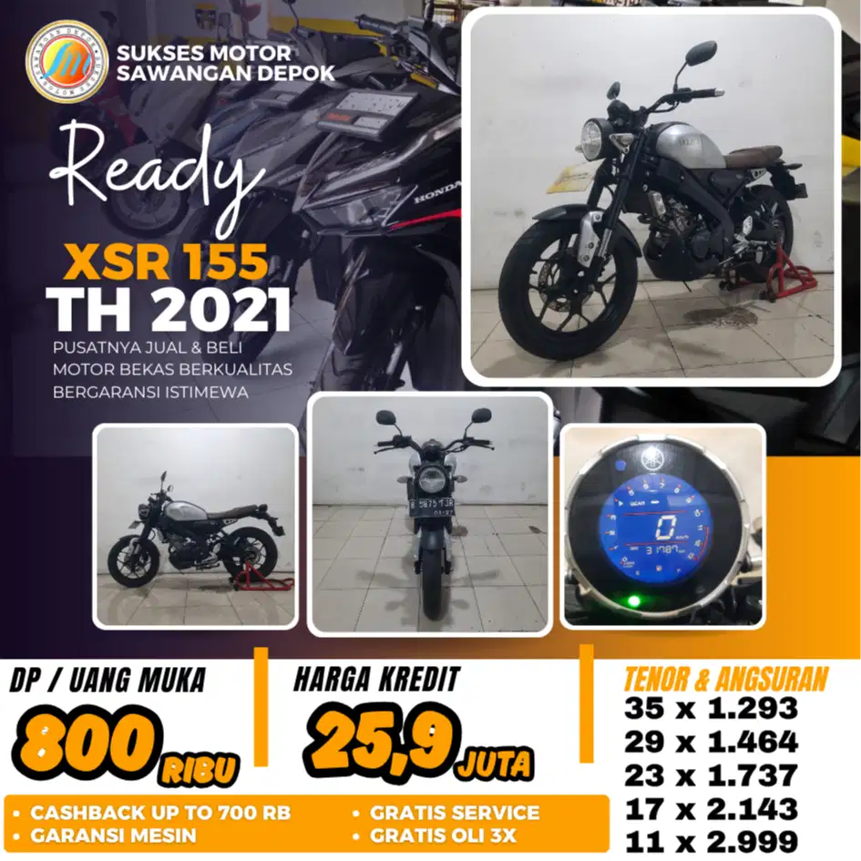 MULUS BERGARANSI YAMAHA XSR 155 TH 2021 BISA CASH KREDIT DP 800 RIBU