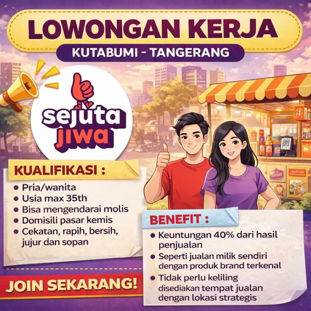 Lowongan kerja jaga kopi sejuta jiwa kutabumi