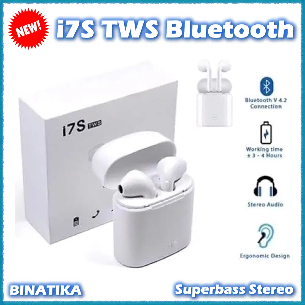 Headset Handsfree Earphone Bluetooth i7S tws i12 Hf TWS Superbass Ster