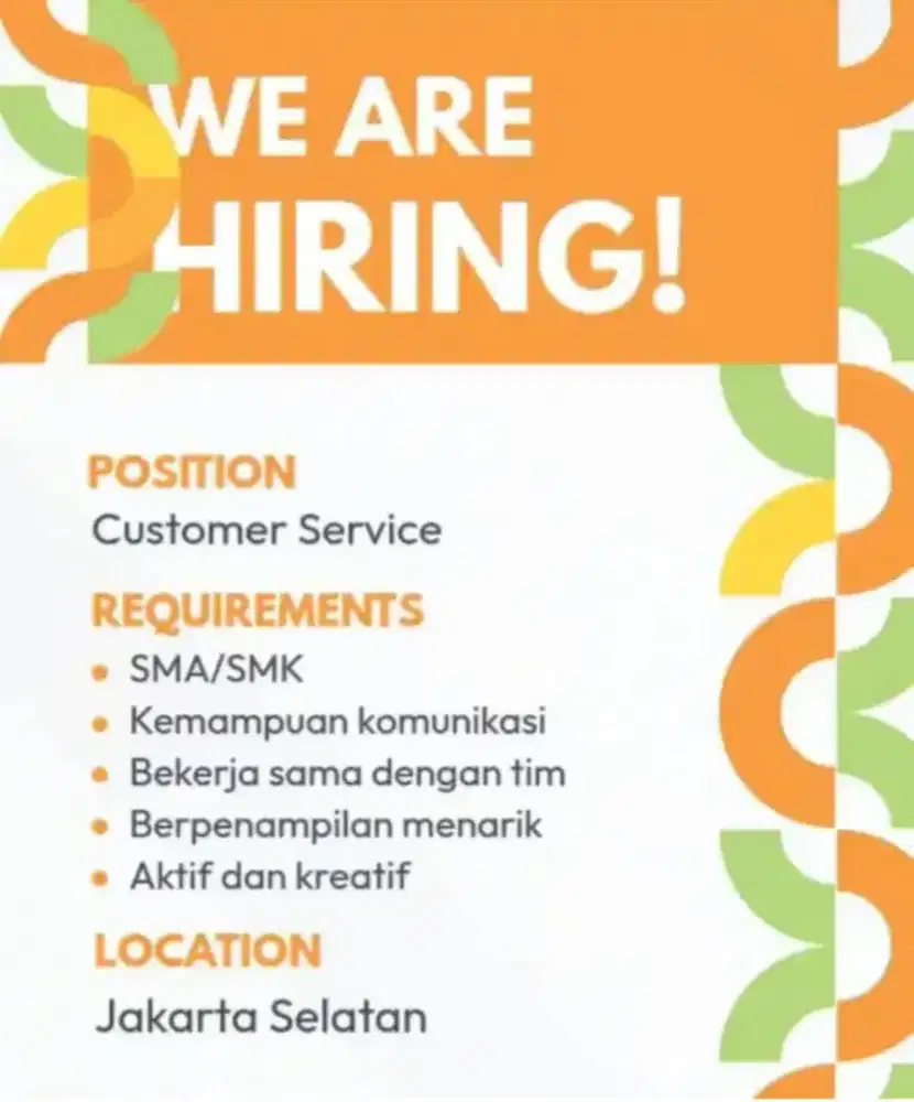 Lowongan Customer Service