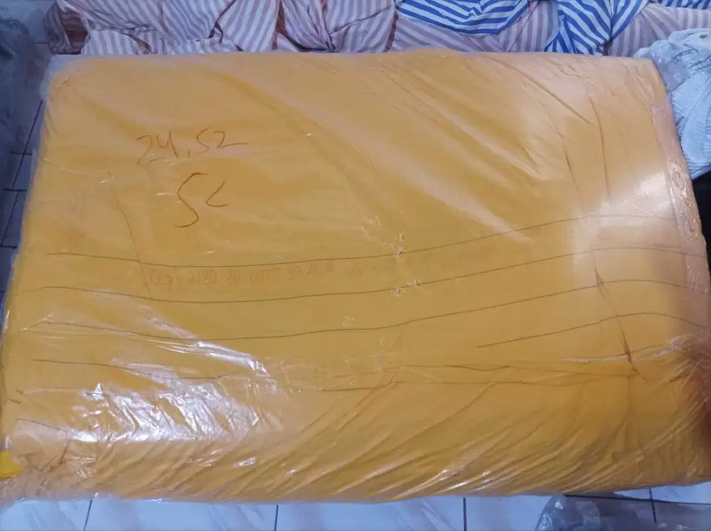 Jual Murah Kain Katun Combed 24S Kuning Tanpa Rib