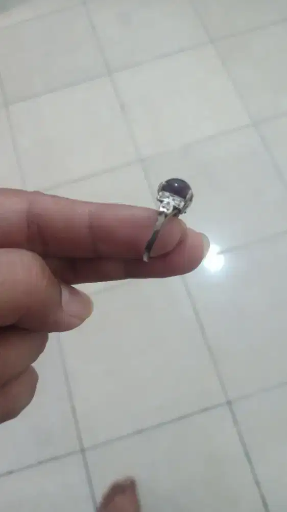 Batu cincin kecubung ring ada kode ny TT sama perak