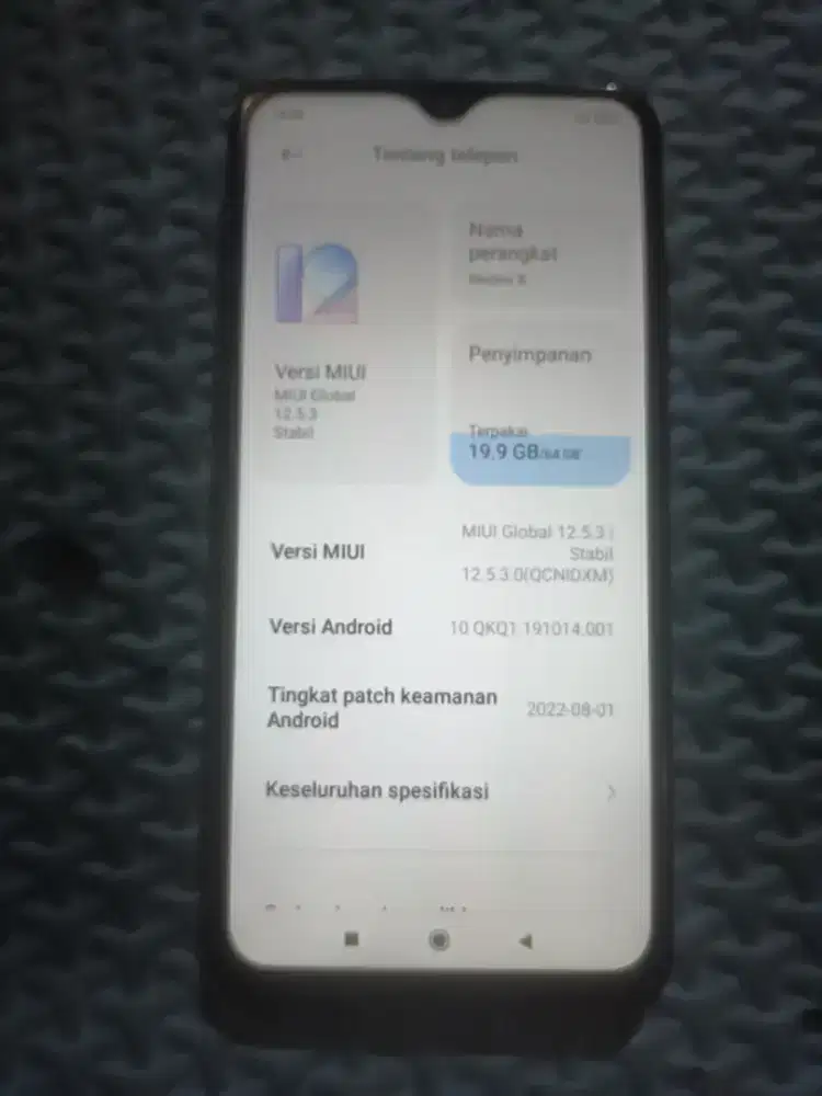 Redmi 8 4/64 batangan udah tipe c