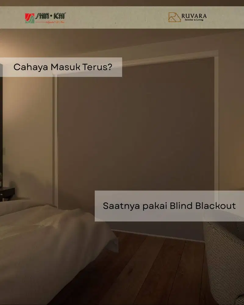 Roller Blind Blackout Custom | Harga per m² (1x1 Meter) Sudah 1set