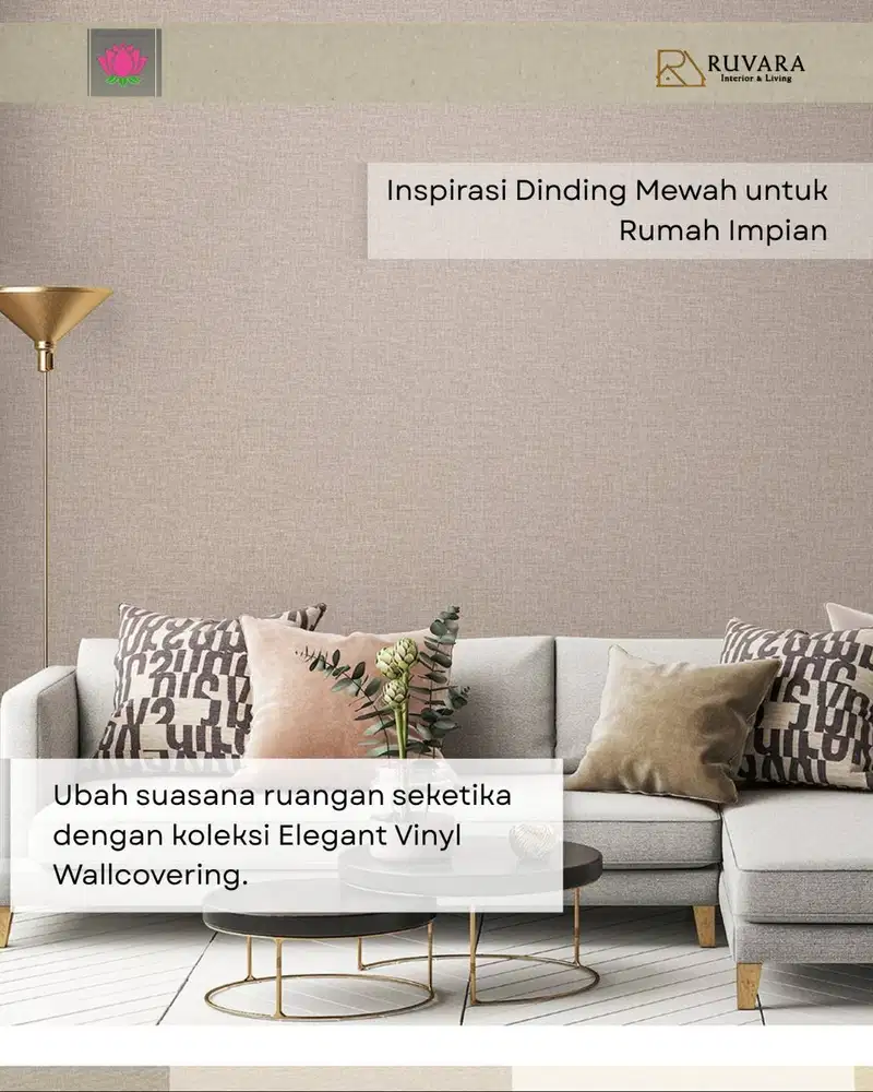 Wallpaper Dinding Elegant Wallcovering | Tekstur Polos & Modern