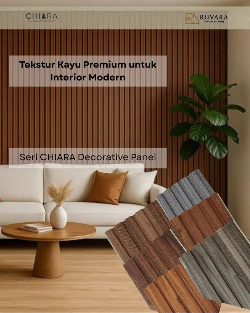 Panel Dinding PVC Motif Kayu 150x9x2900 mm | CHIARA Decorative Panel